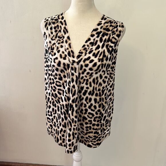 Vince Camuto animal print sleeveless blouse Size XS - Picture 2 of 8